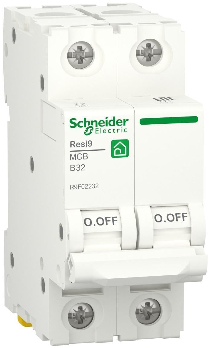 Автоматичний вимикач Schneider Electric RESI9 2P 32A 6кА В (R9F02232) - фото 1
