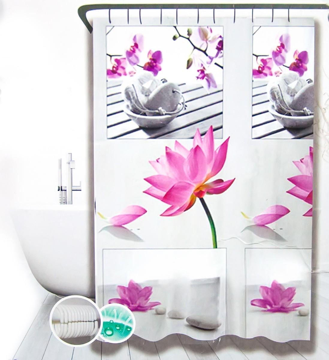 Шторка для ванной PEVA из LILY полимерного материала 180х180 см (5097265) - фото 2