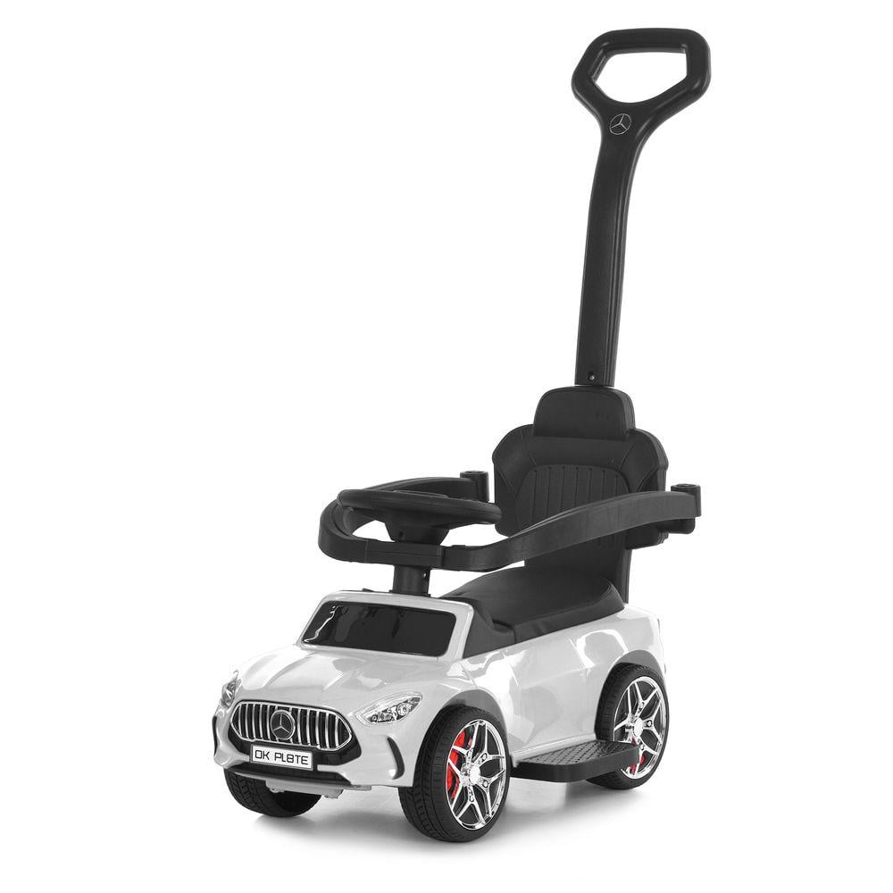 Каталка-толокар M 6255EL-1 с родительской ручкой сиденье экокожа/колеса EVA/музыка/свет Белый (32367816)