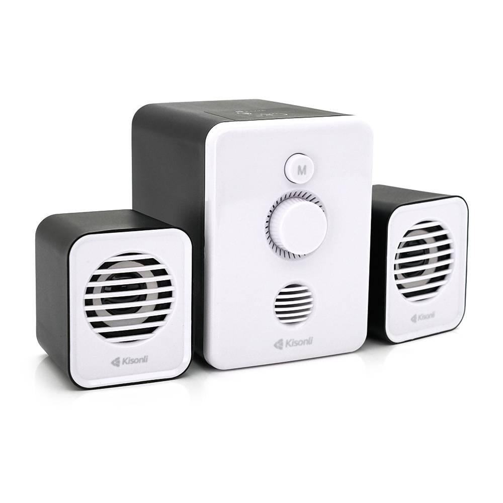 Колонки Kisonli U-3000BT 5W+2х3W USB/TF/BT/FM/AUх із сабвуфером DC 5V White (35807)