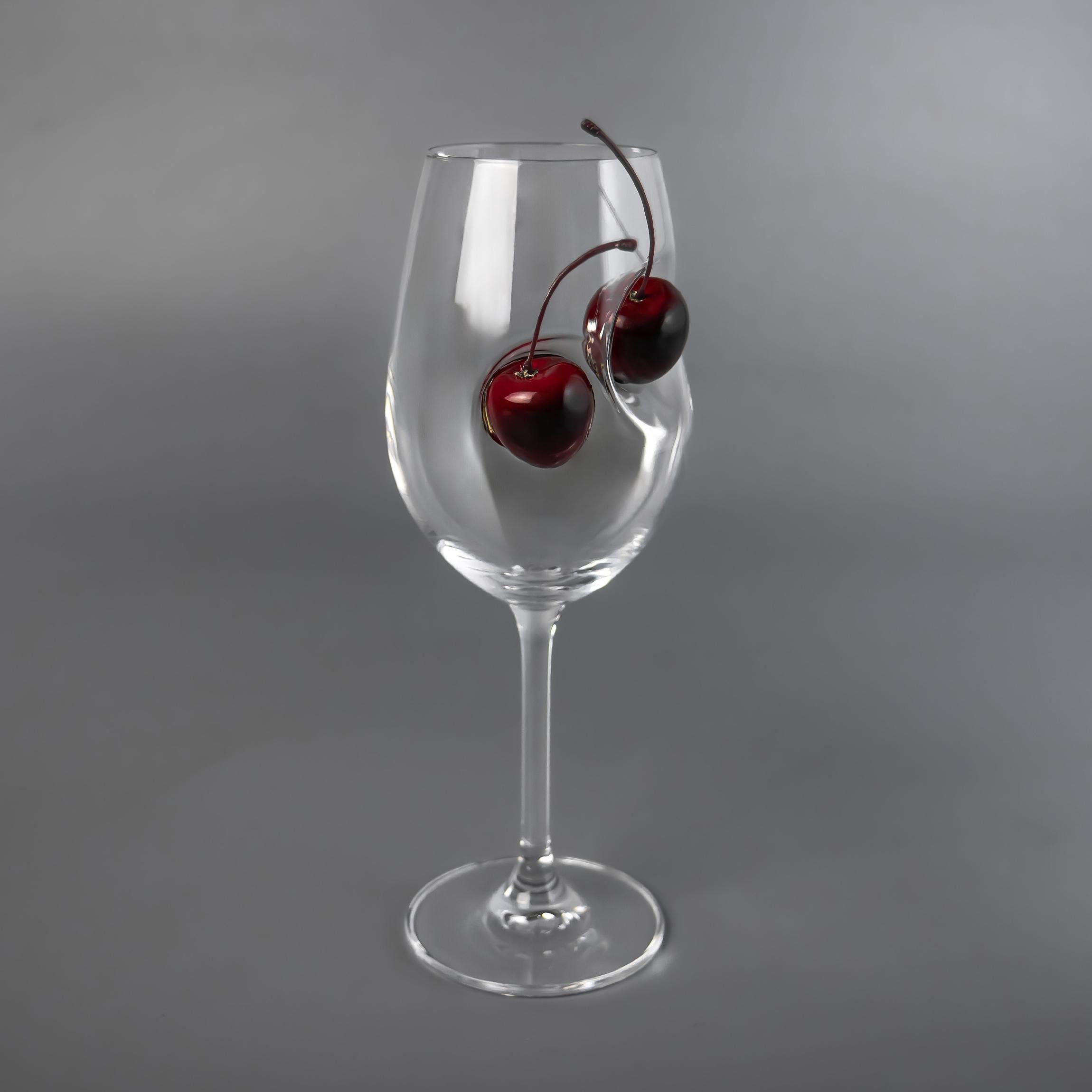 Бокалы для вина с вишней VSKLO 350 мл 2 шт. - фото 5