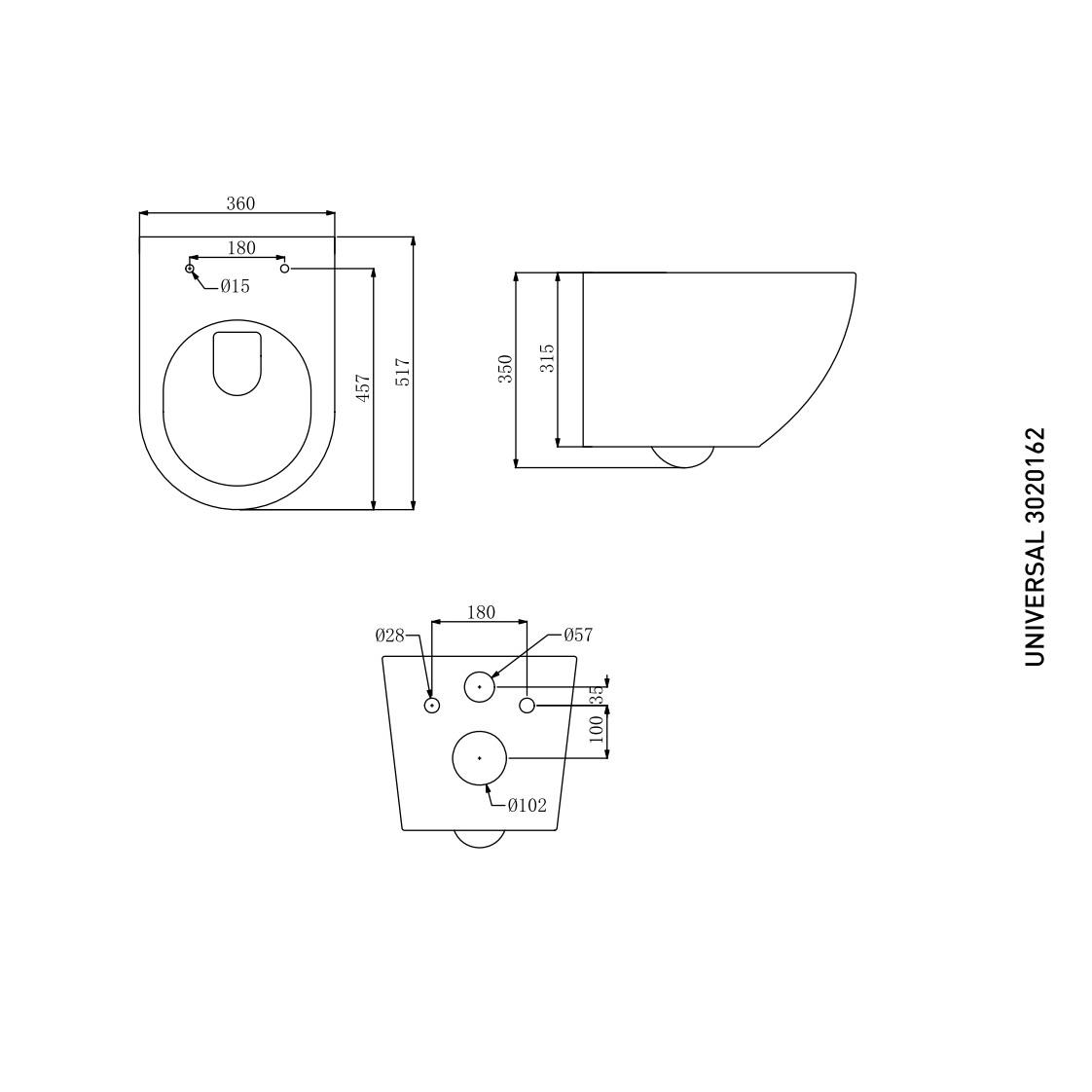 Унітаз підвісний Devit UNIVERSAL Rimless з кришкою Soft-Close (3020162) - фото 3