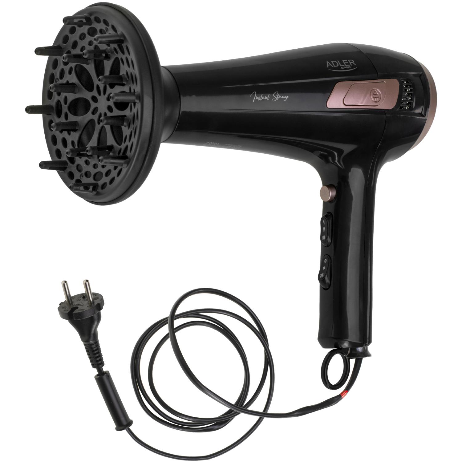 Фен для волос Adler AD 2283 2400W 2 скорости 3 температурных режима Black (AD2283B) - фото 5 Фен для волос Adler AD 2283 2400W 2 скорости 3 температурных режима Black (AD2283B) - фото 5