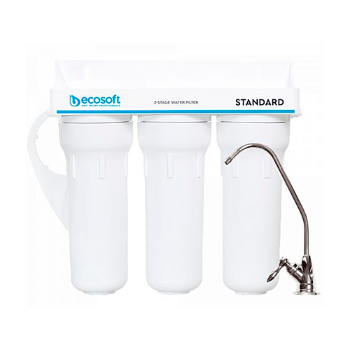 Фільтр проточний потрійний Ecosoft Standard з картриджами та краном Крапля та ресурсом 1500 л d 1/2" White (FMV3ECOSTD) - фото 2