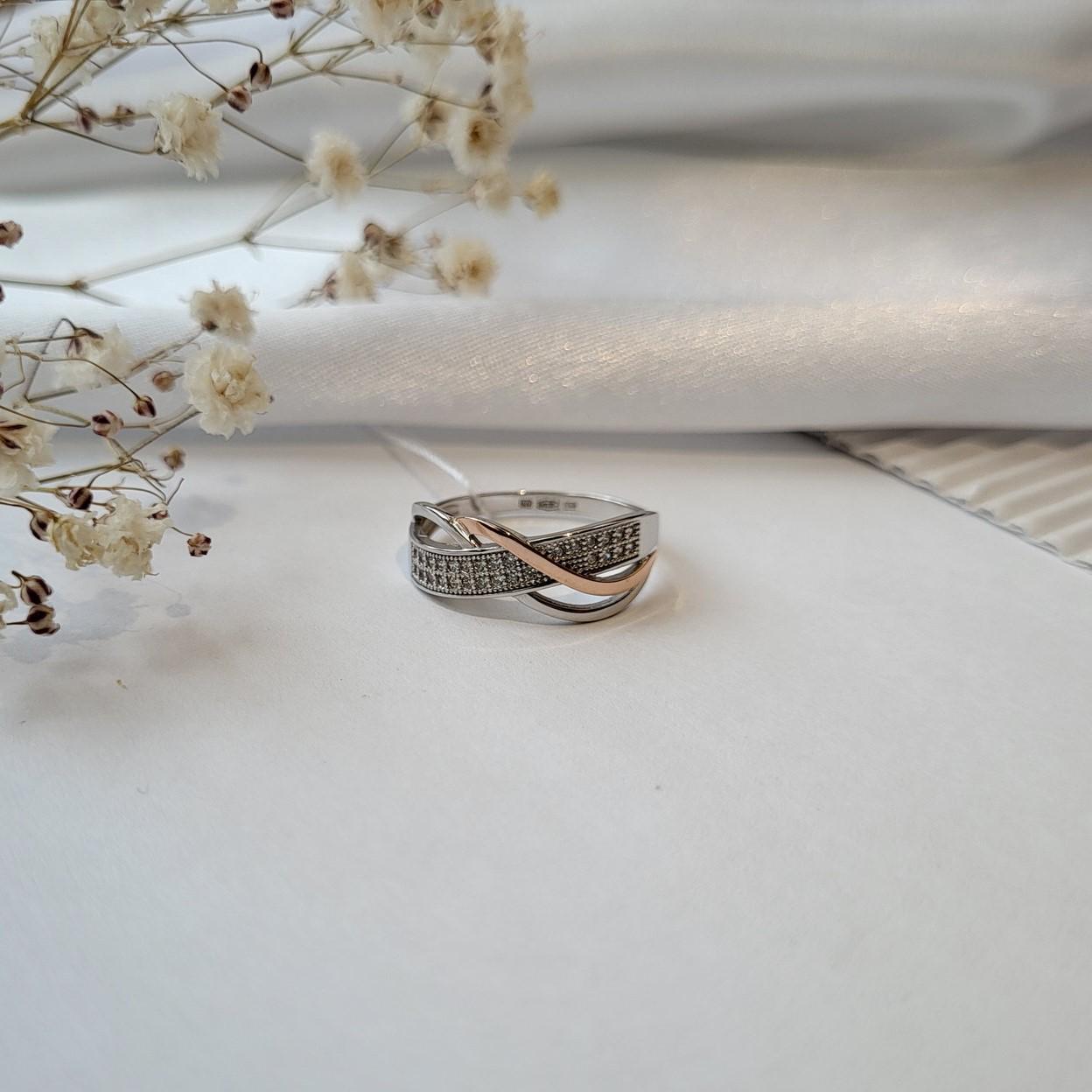 Кольцо женское с золотой пластиной 925/375 проба р. 18,5 2,14 г (1363) Кольцо женское с золотой пластиной 925/375 проба р. 18,5 2,14 г (1363)