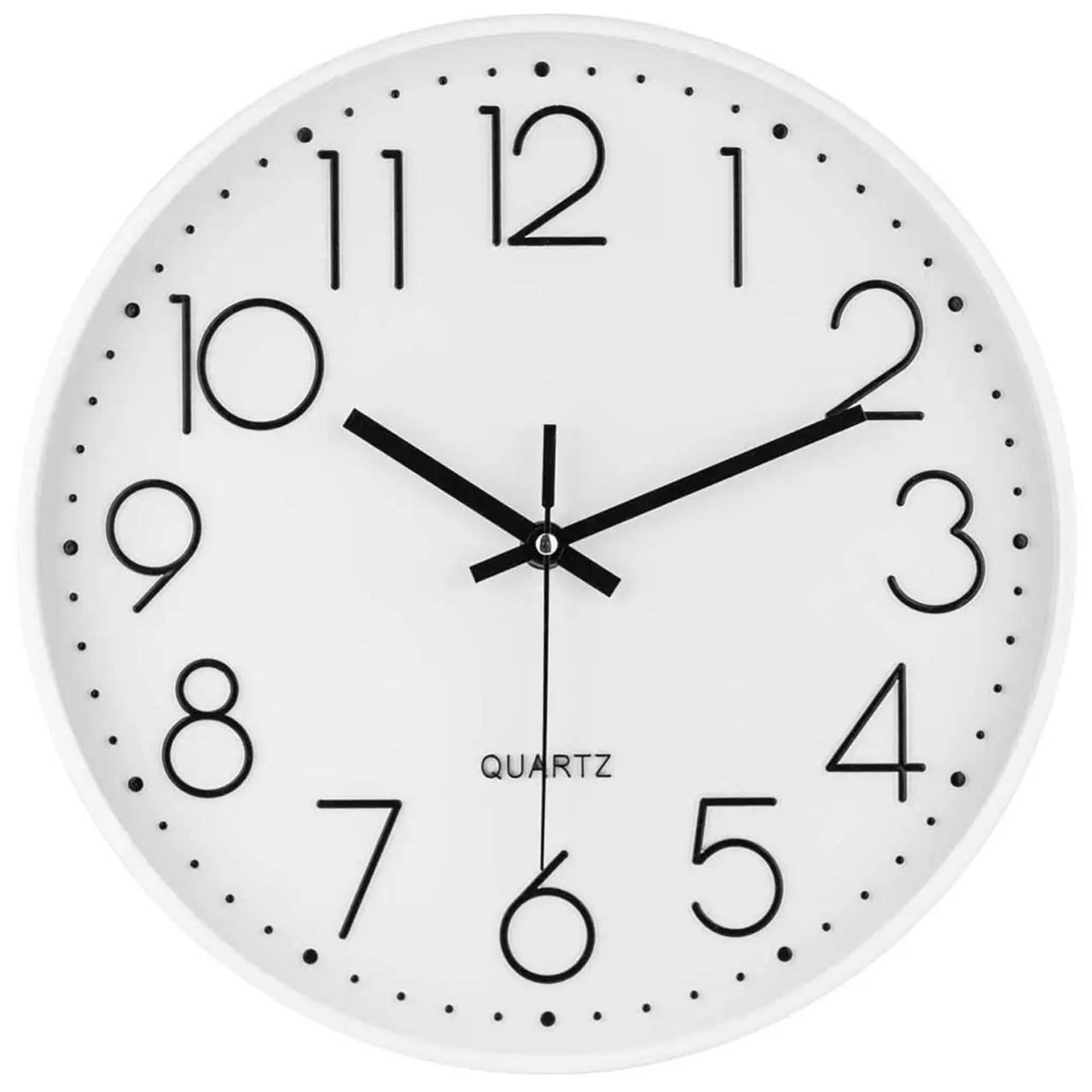 Годинник настінний безшумний Білий (1801314)
