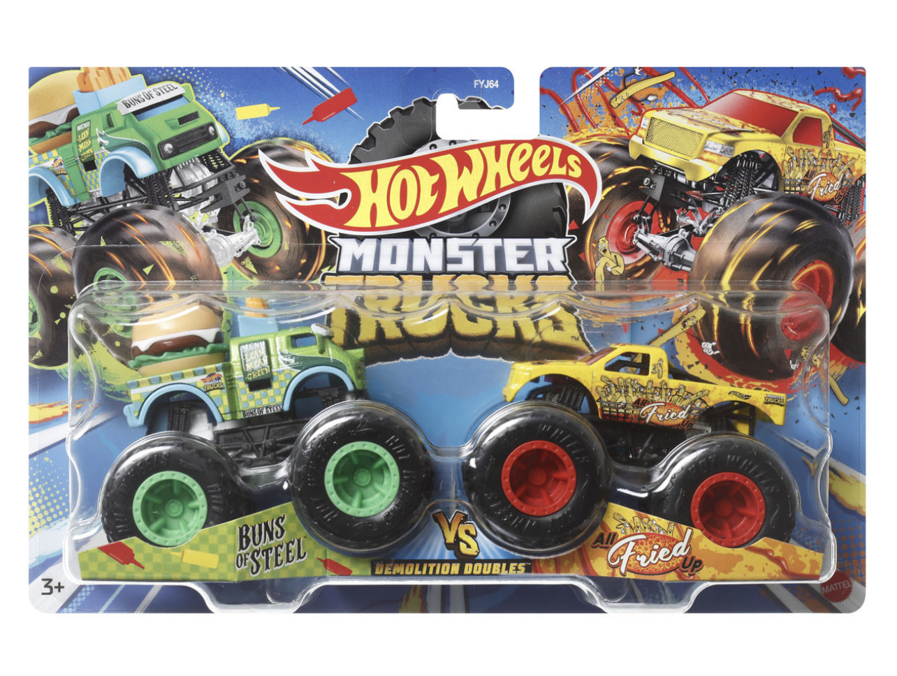 Набор машинок Hot Wheels Monster Trucks Scale Demolition Doubles 2-Packs With 2 Vehicles (50KRTNW)