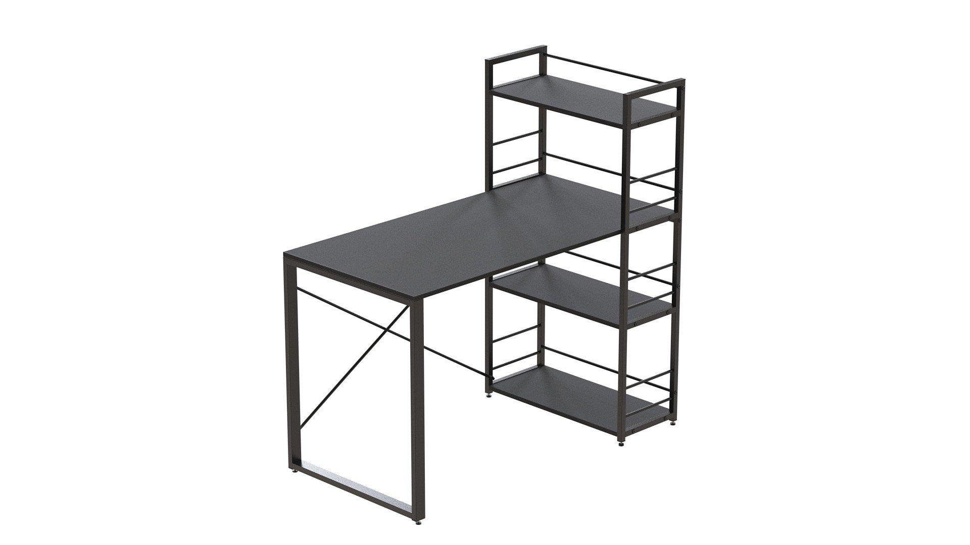 Письмовий стіл Ferrum-decor Konekt з етажеркою метал/ДСП 16 мм Чорний/Венге Магія (FRD-105744) - фото 6