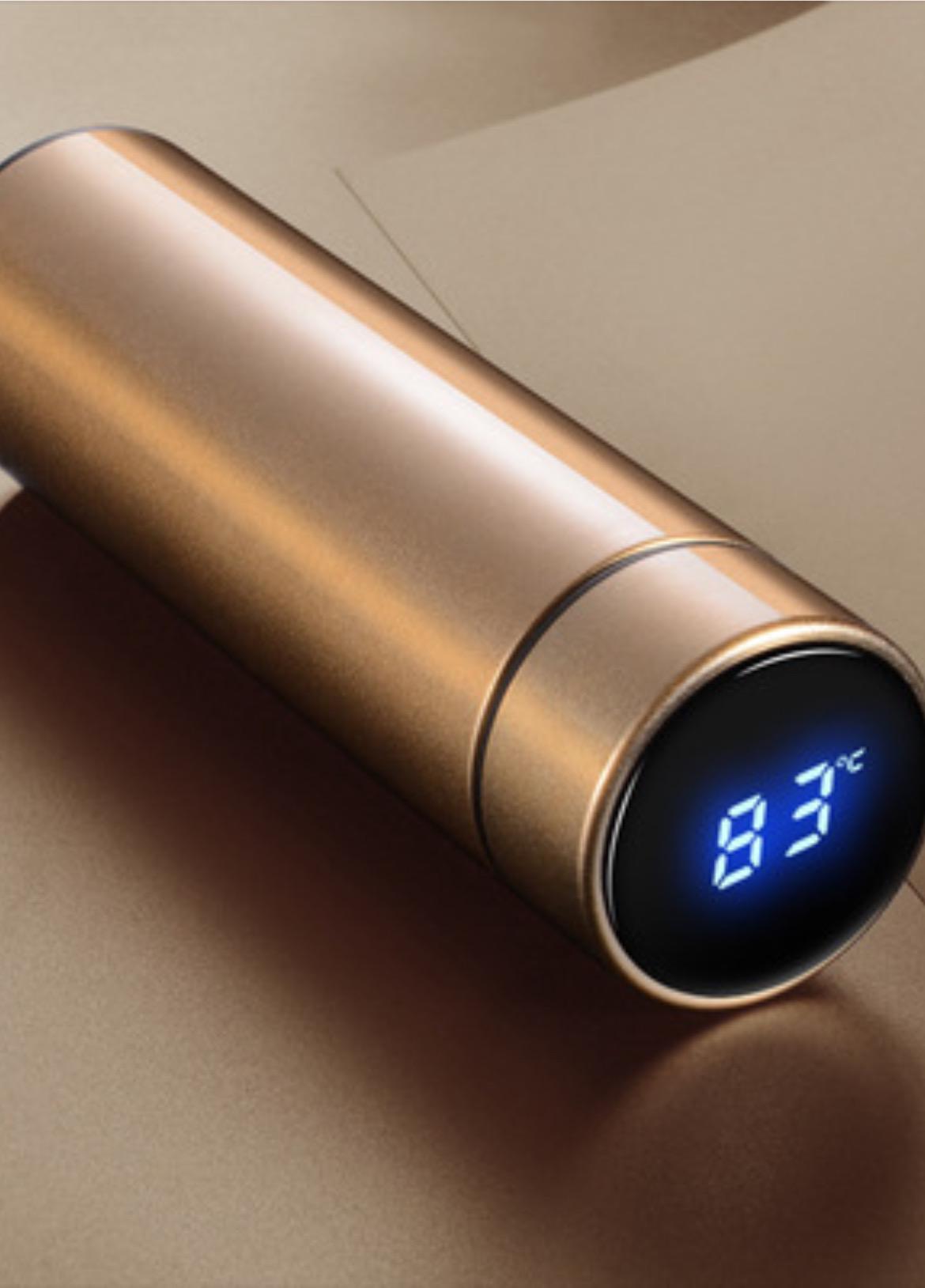 Термос Smart Cup Top для чаю та кави з сенсорним індикатором температури та ситом 500 мл Золотистий (74022А) - фото 3 Термос Smart Cup Top для чаю та кави з сенсорним індикатором температури та ситом 500 мл Золотистий (74022А) - фото 3