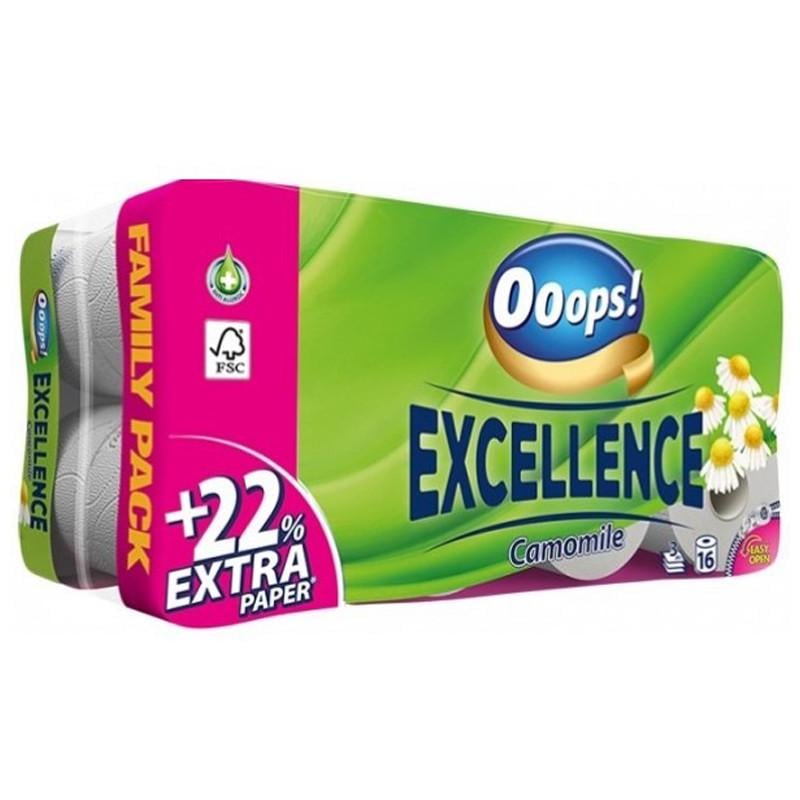 Туалетная бумага Ooops! Excellence Kamilla Экселенс Ромашка 3-х слойная 150 отрывов 8 шт. (1570083982)