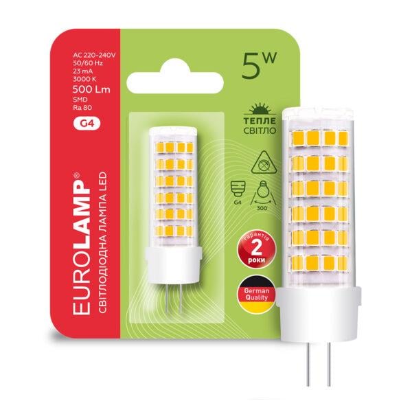 Лампа LED капсульная Eurolamp G4 5W 3000K 220V (36962478)
