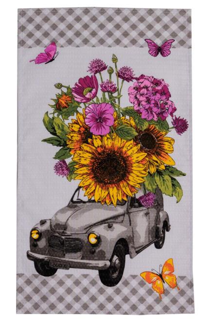 Полотенце вафельное Прованс Подсолнухи в авто 34х58 см (44951)