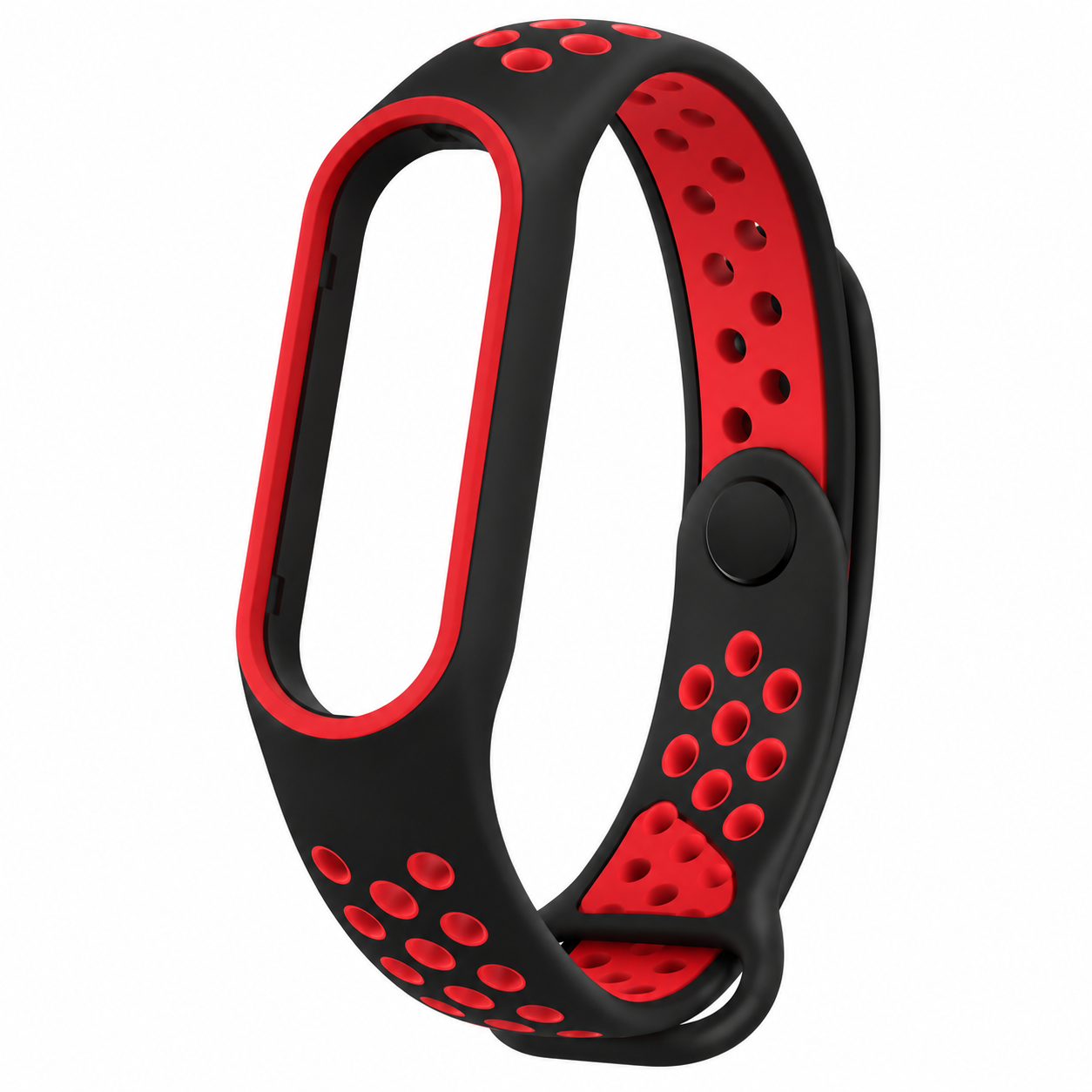 Ремешок силиконовый Sport для Xiaomi Mi Band 5/6/7 Black/Red (29770312)