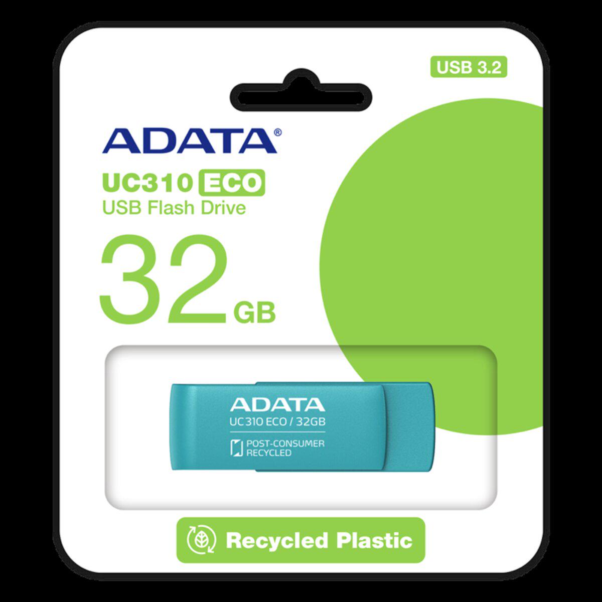 Флеш-память USB ADATA UC310 Eco 32 Гб Green (UC310E-32G-RGN) - фото 2