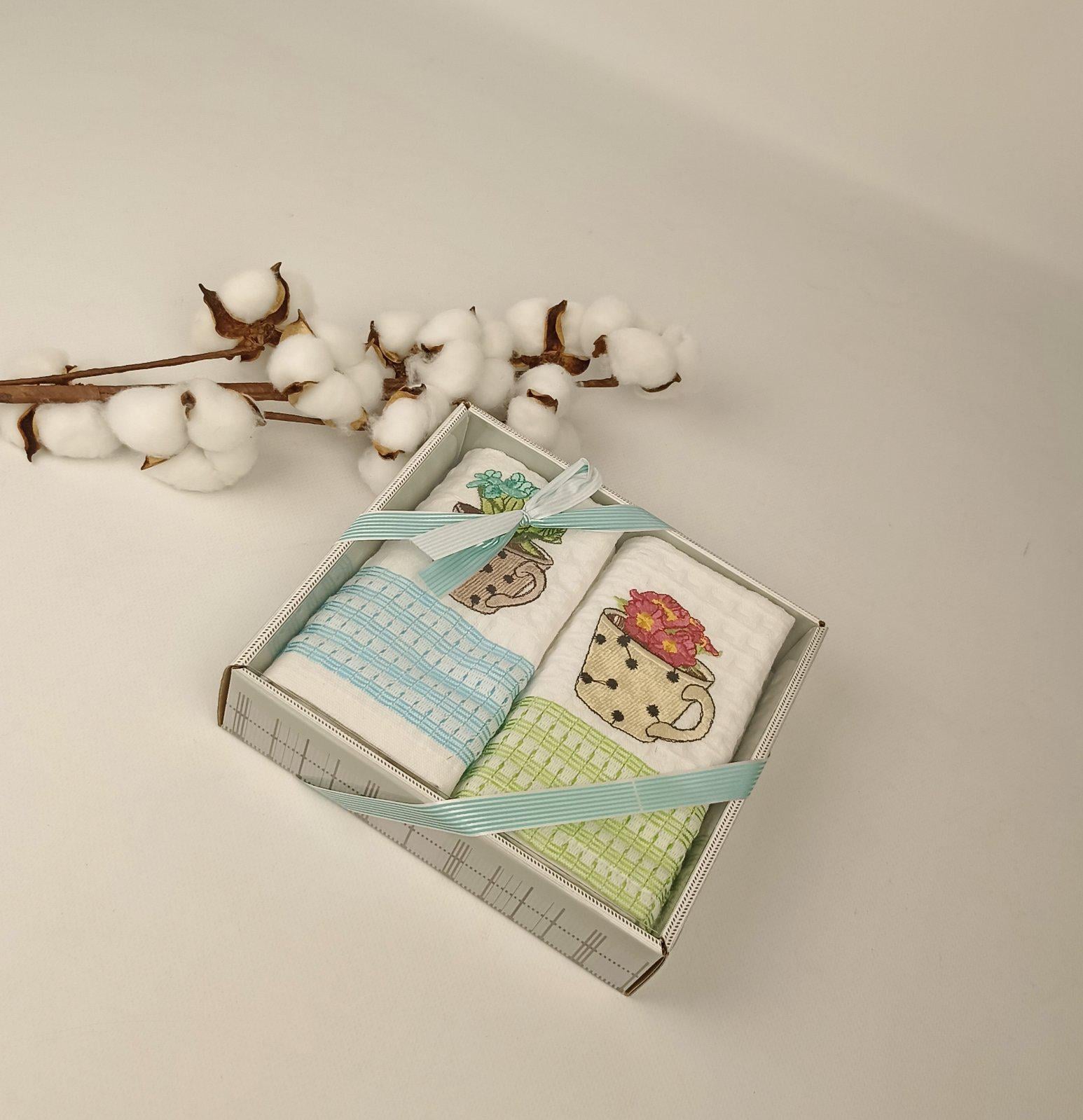 Набор вафельных полотенец Meteor Simona Flowers 2 шт. (CN37666)