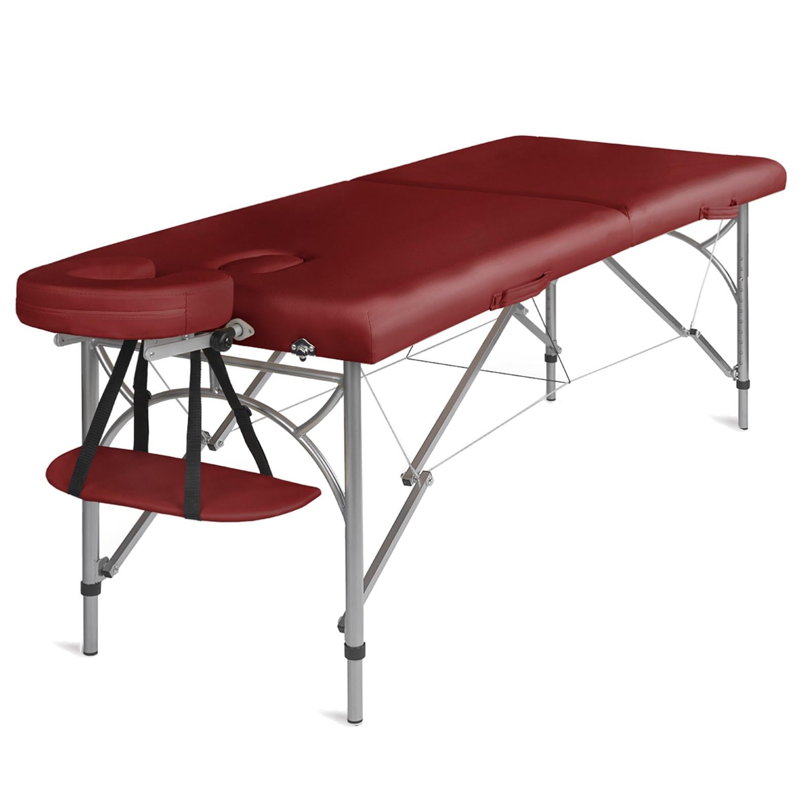 Стол массажный алюминиевый складной двухсекционный Medimas Ultra-2 195x70 см Красный