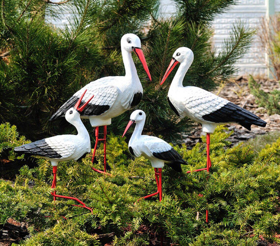 Садова фігура Сім'я садових лелек №40 на металевих лапах (b7c2c1ac)
