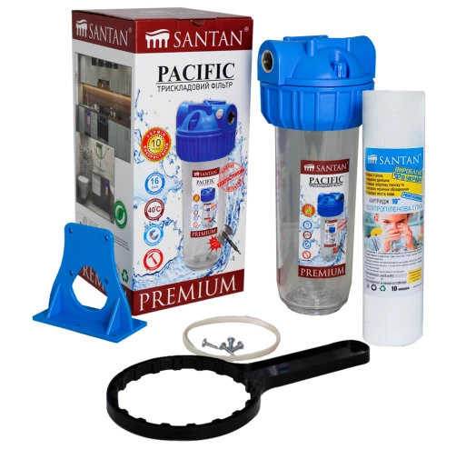 Фильтр для очистки воды SANTAN Pacific 3PS 3/4" усиленный 16bar с картриджем противоударный (000037721)