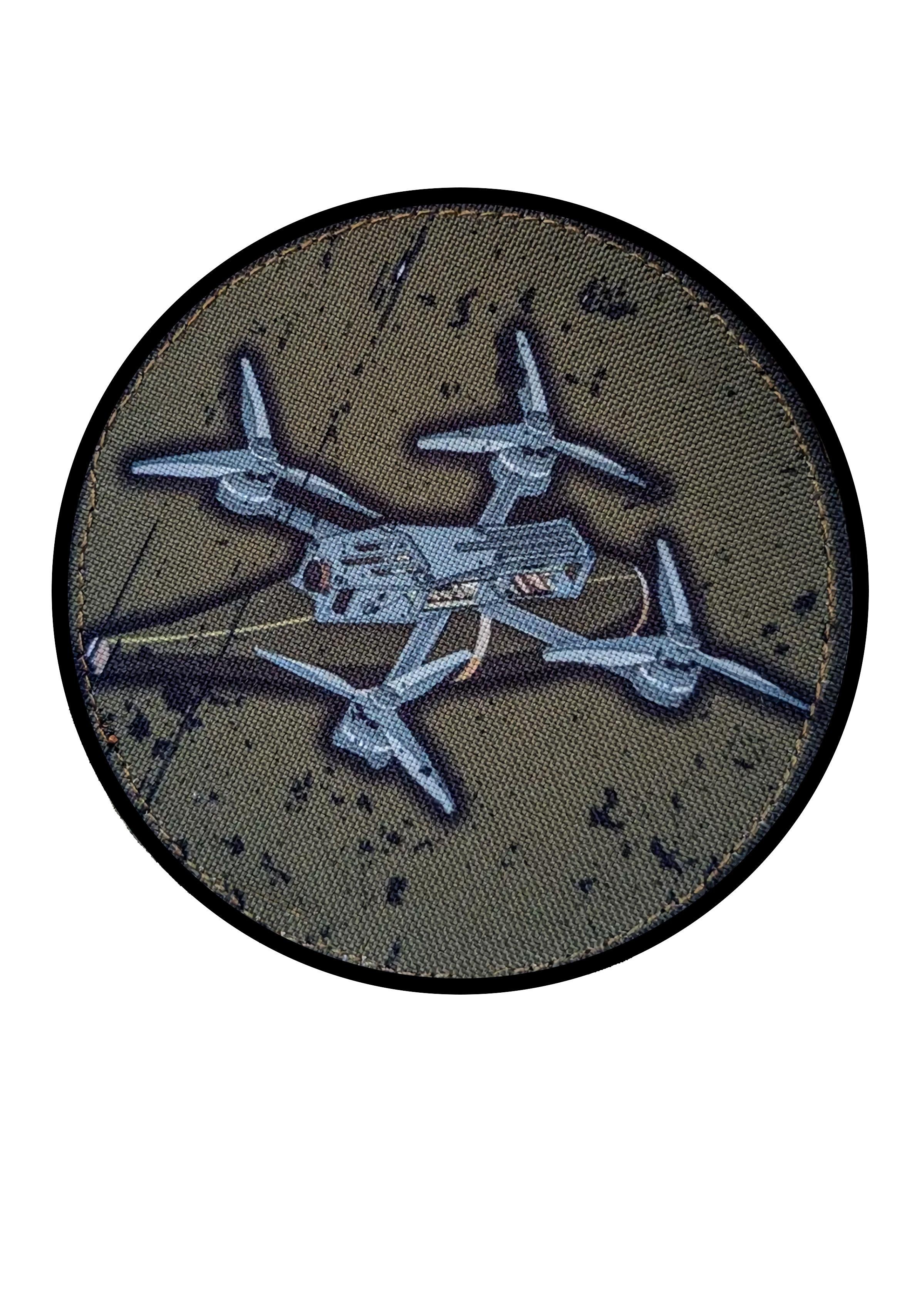 Шеврон-нашивка Дрон круглый велкро на липучке (DRONS13)