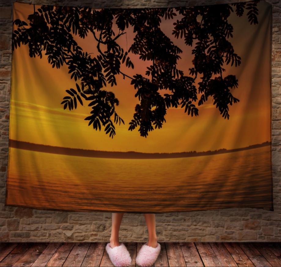 Плед с 3D принтом Sunset Water Lake 150х200 см (epi_0490)