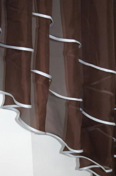 Занавеска на кухню с ламбрекеном шифон 200х170 см Венге/Белый (062к) - фото 3 Занавеска на кухню с ламбрекеном шифон 200х170 см Венге/Белый (062к) - фото 3