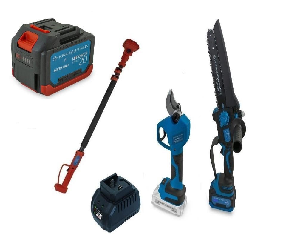 Набор инструмента KRAISSMANN мини-пила 2033 AKS-BL 20/секатор 31 AGS-BL 20-2/удлинитель VS'2000 1,6-2 м/аккумулятор 6 Ач (22667628)