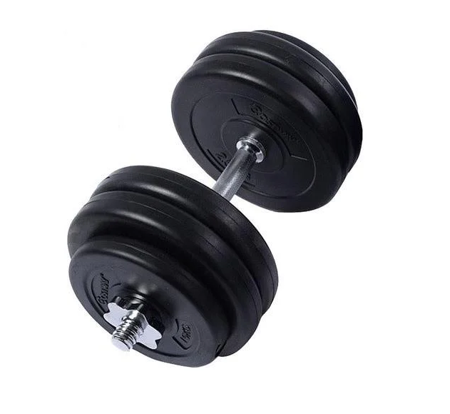 Гантель регулируемая WCG металлический гриф Ø28 мм 45 см диски Ø30 мм 28 кг