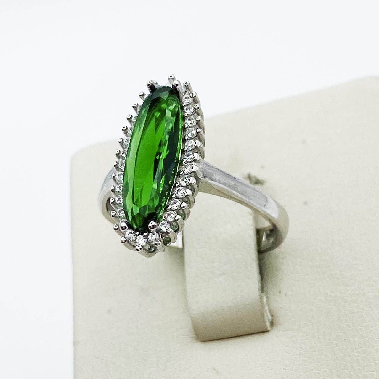 Кольцо серебряное с изумрудом р. 18 2,94 г (1898094289)