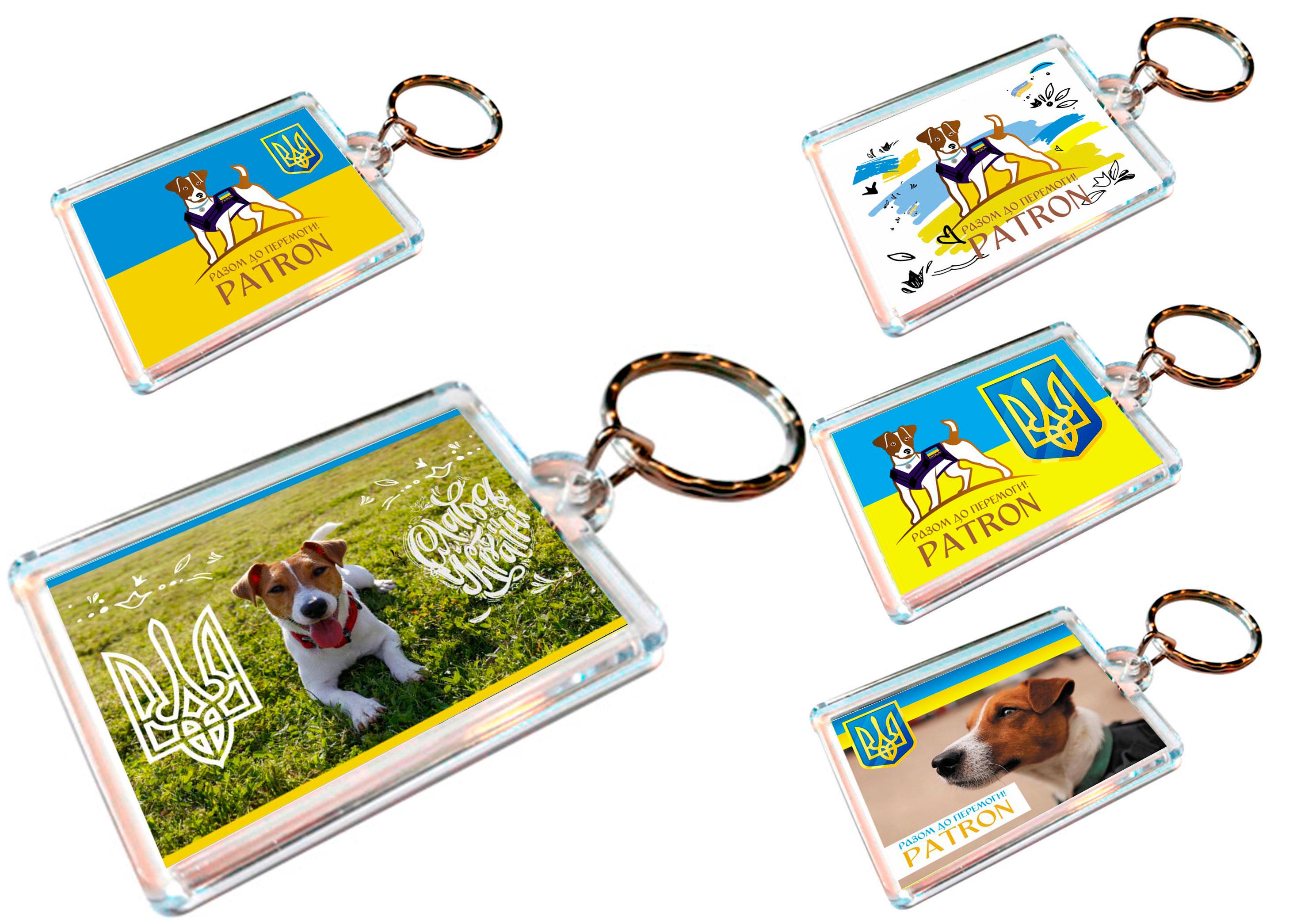 Брелки для ключей акриловые Apriori Пес Патрон Украина 5 шт. 25 вид