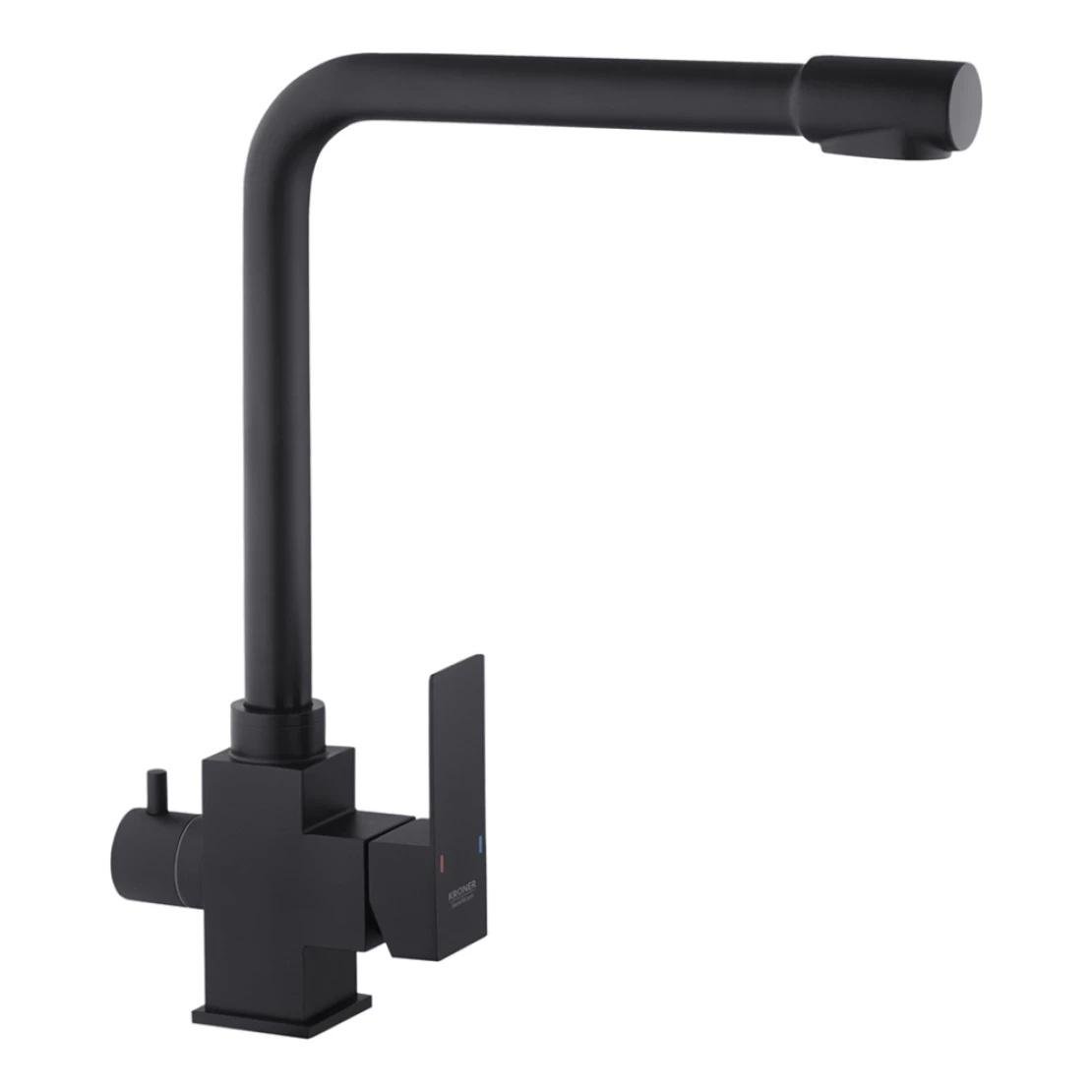 Смеситель для кухни Kroner KRP Edelstahl Kubus SCH03810 врезной с длинным изливом Черный (CV027939)