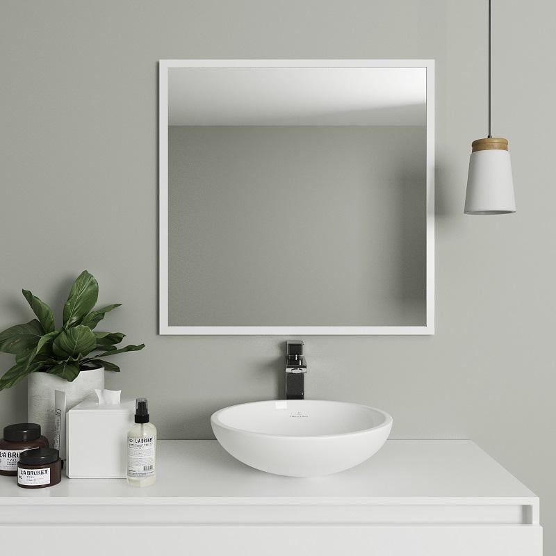 Зеркало настенное в узкой раме Black Mirror 83x83 см Белый (2028-64) Зеркало настенное в узкой раме Black Mirror 83x83 см Белый (2028-64)