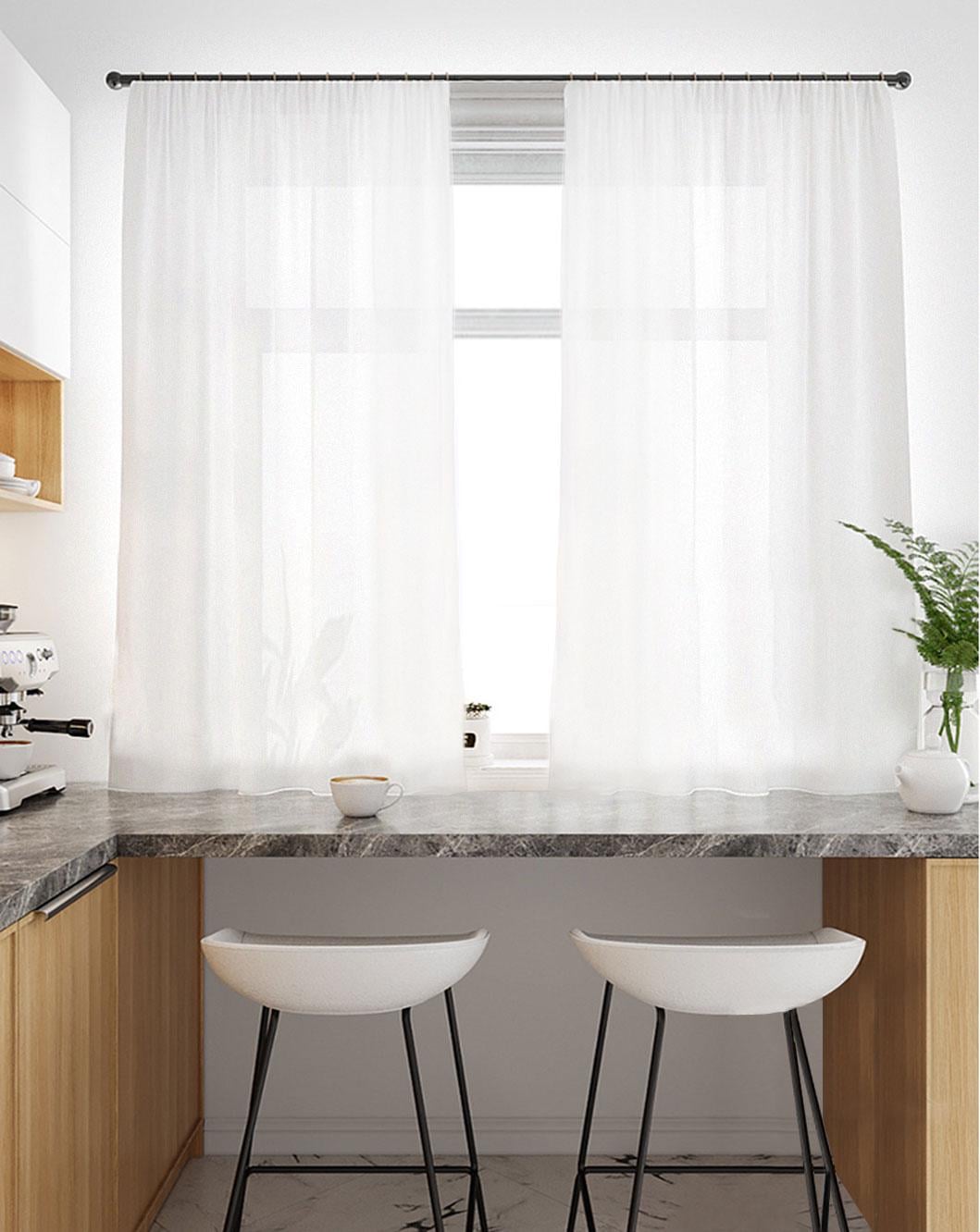 Комплект тюль короткая Pivdenne лен Naturelstons 145х170 см 2 шт белый (20101-170-2)