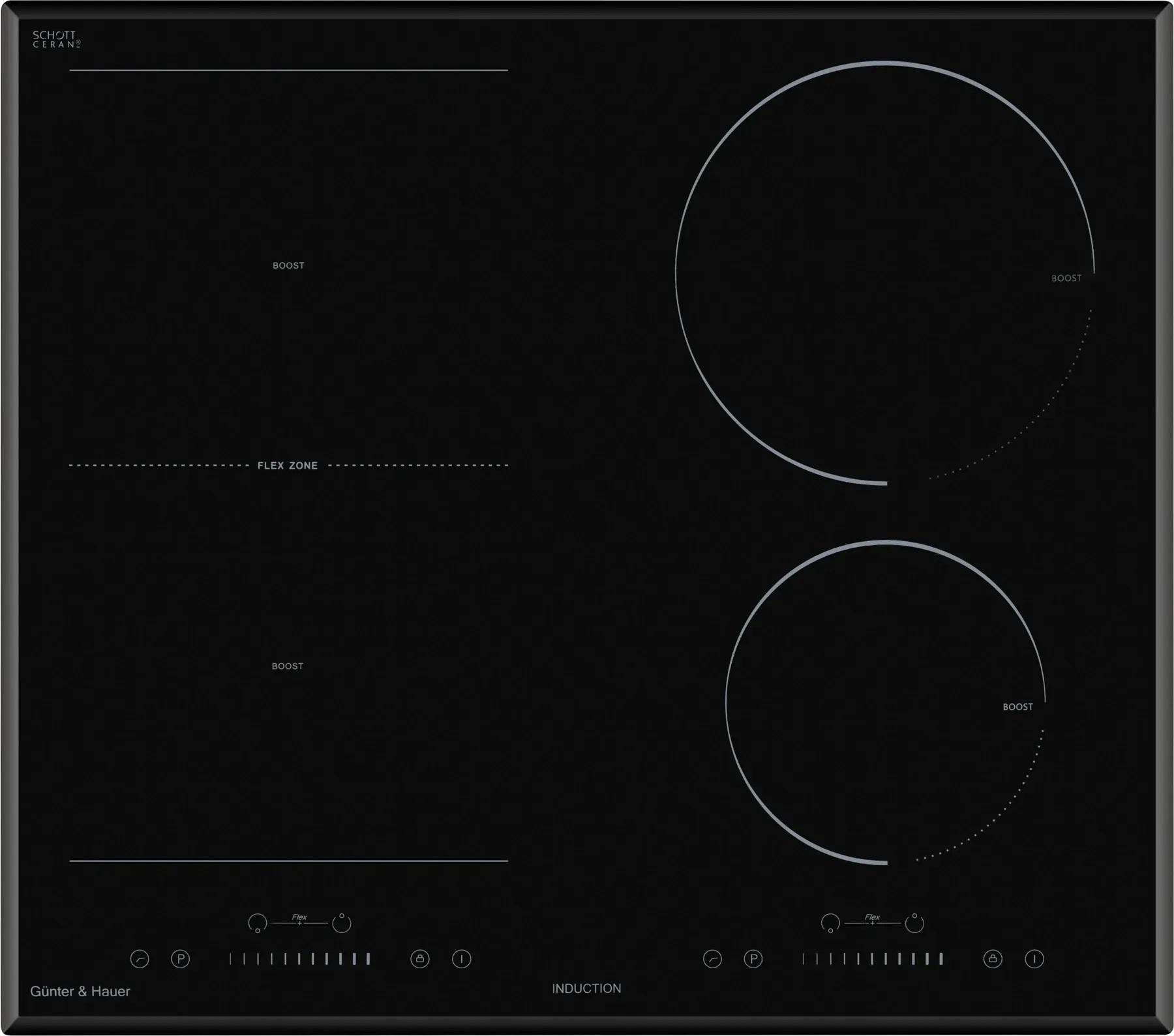 Варильна поверхня Gunter&Hauer BOOSTER I 6 MFZ 4 зони нагріву FLEXI сенсорне управління індукційна