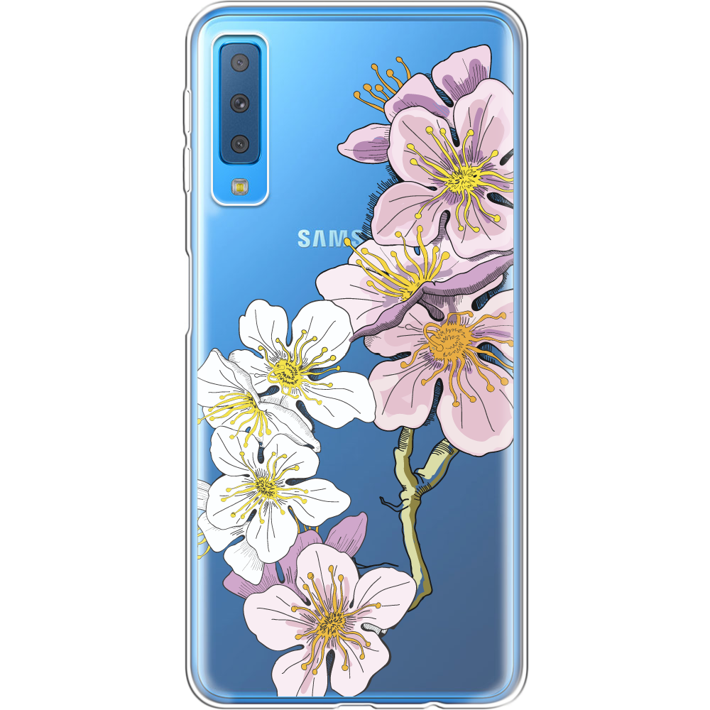 Чехол Boxface Samsung A750 Galaxy A7 2018 Cherry Blossom Прозрачный силикон (35481-cc4-35481)