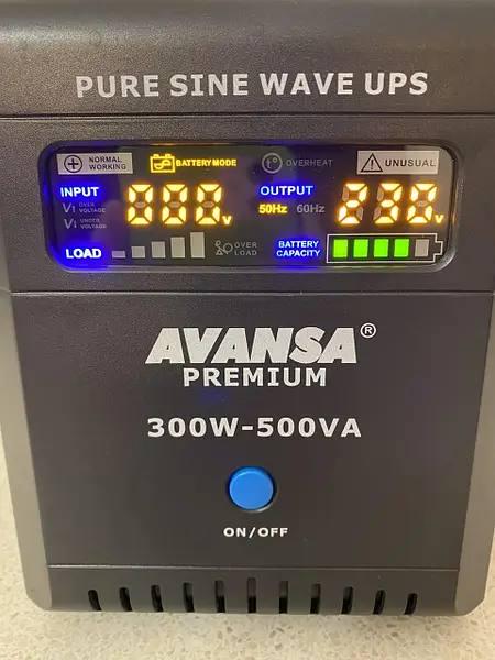 Джерело безперебійного живлення Avansa UPS 300/500W Чорний - фото 3