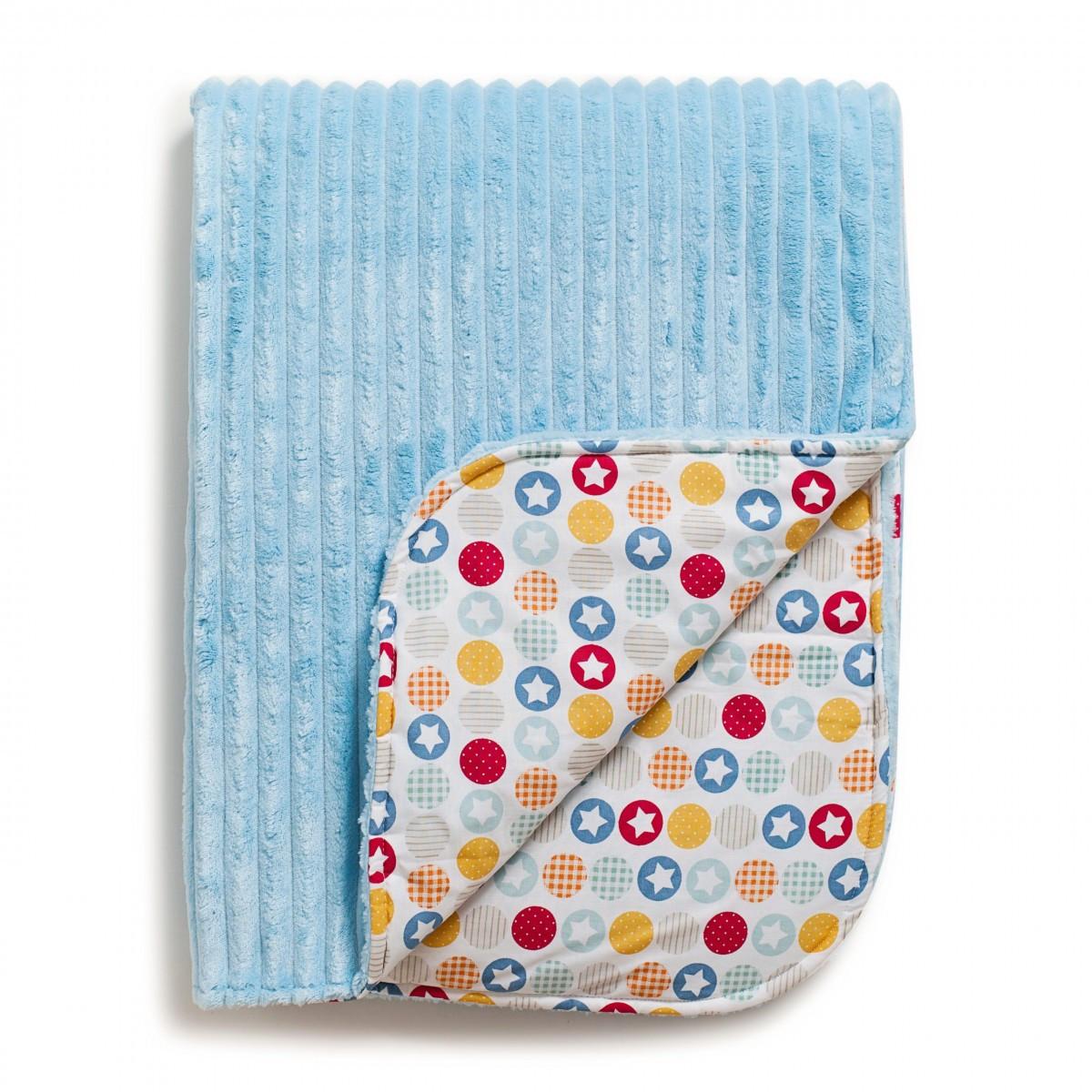 Плюшевый плед детский в коляску Twins Trip 104x80 см Голубой