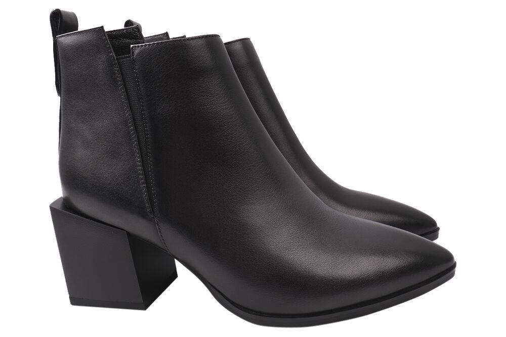 Ботильоны женские Angelo Vani из кожи на каблуке р. 36 Черный (144-21DH)