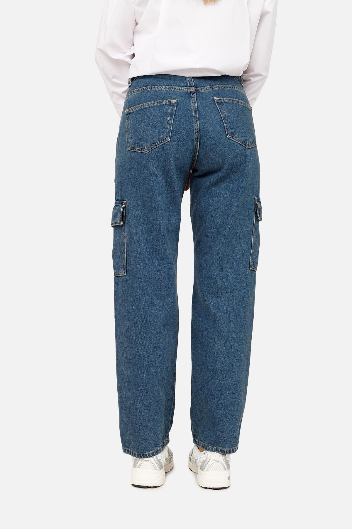 Джинсы женские Wide ЦБ-00257336 р. 50 Синий (SKT001012676) - фото 4