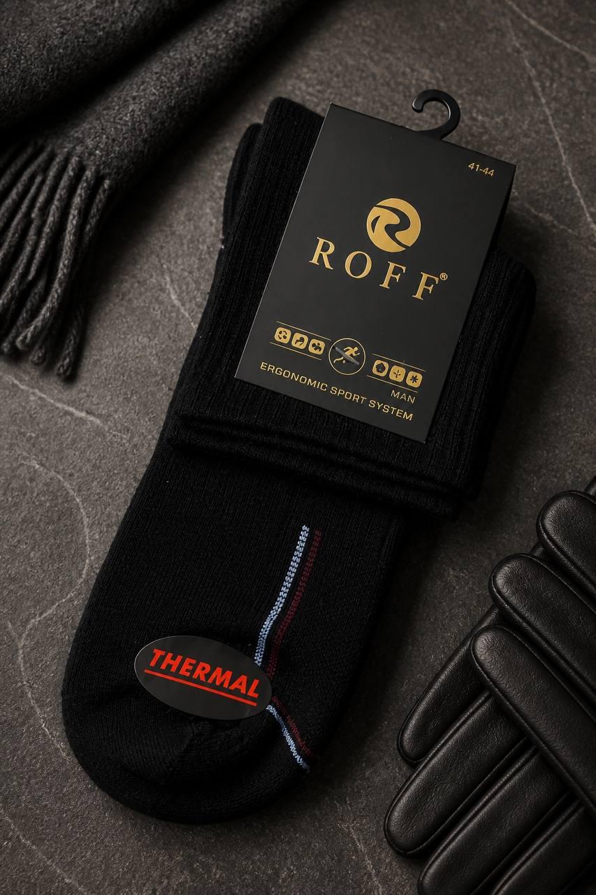 Шкарпетки чоловічі Thermal махрові термо р. 41-44 ROFF Чорний (10701)