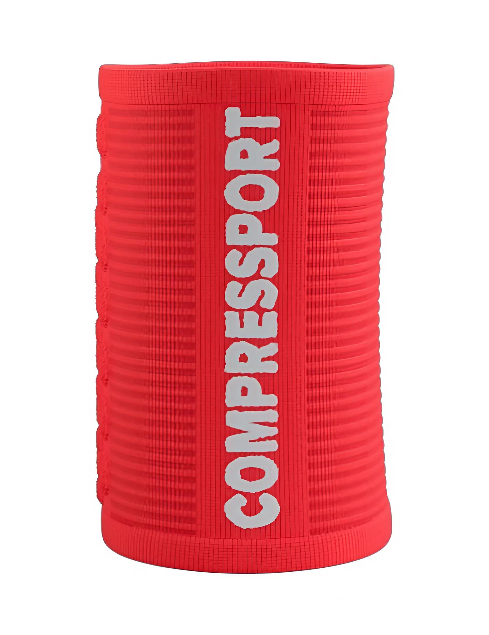 Напульсник спортивный на руку Compressport WSTV23090TU Sweatbands 3D.Dots Fluo Red/White (26711558) - фото 4