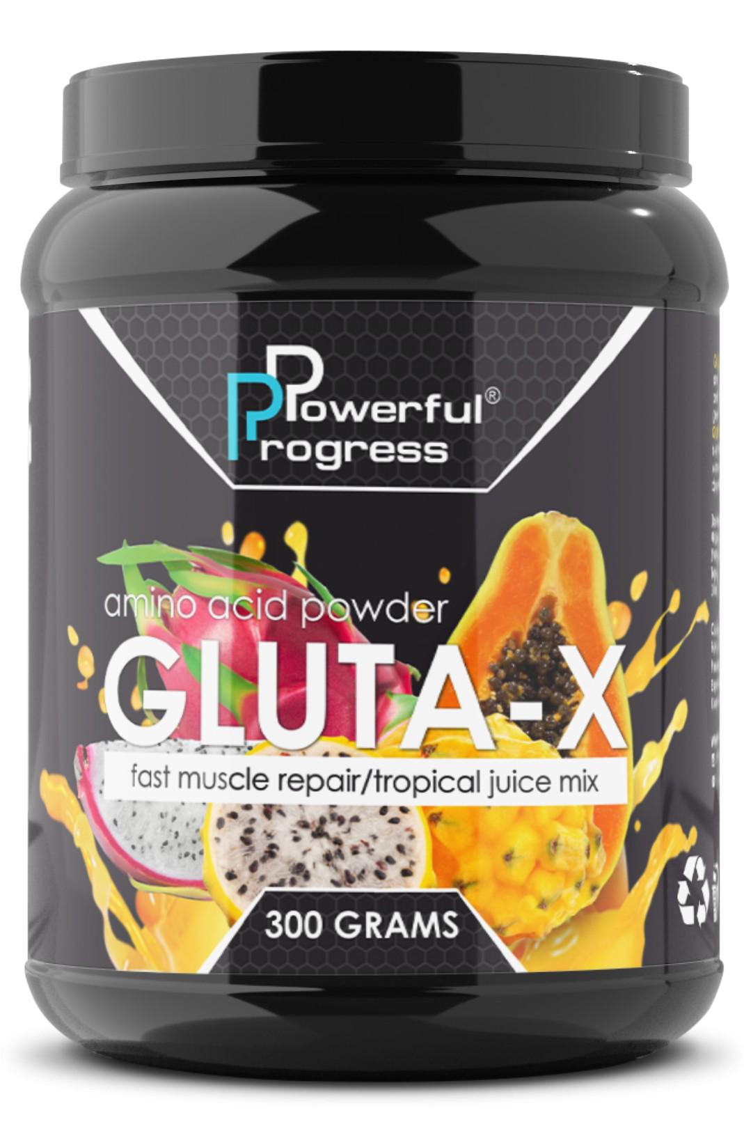 Аминокислота Powerful Progress Gluta-X тропические фрукты 300 г