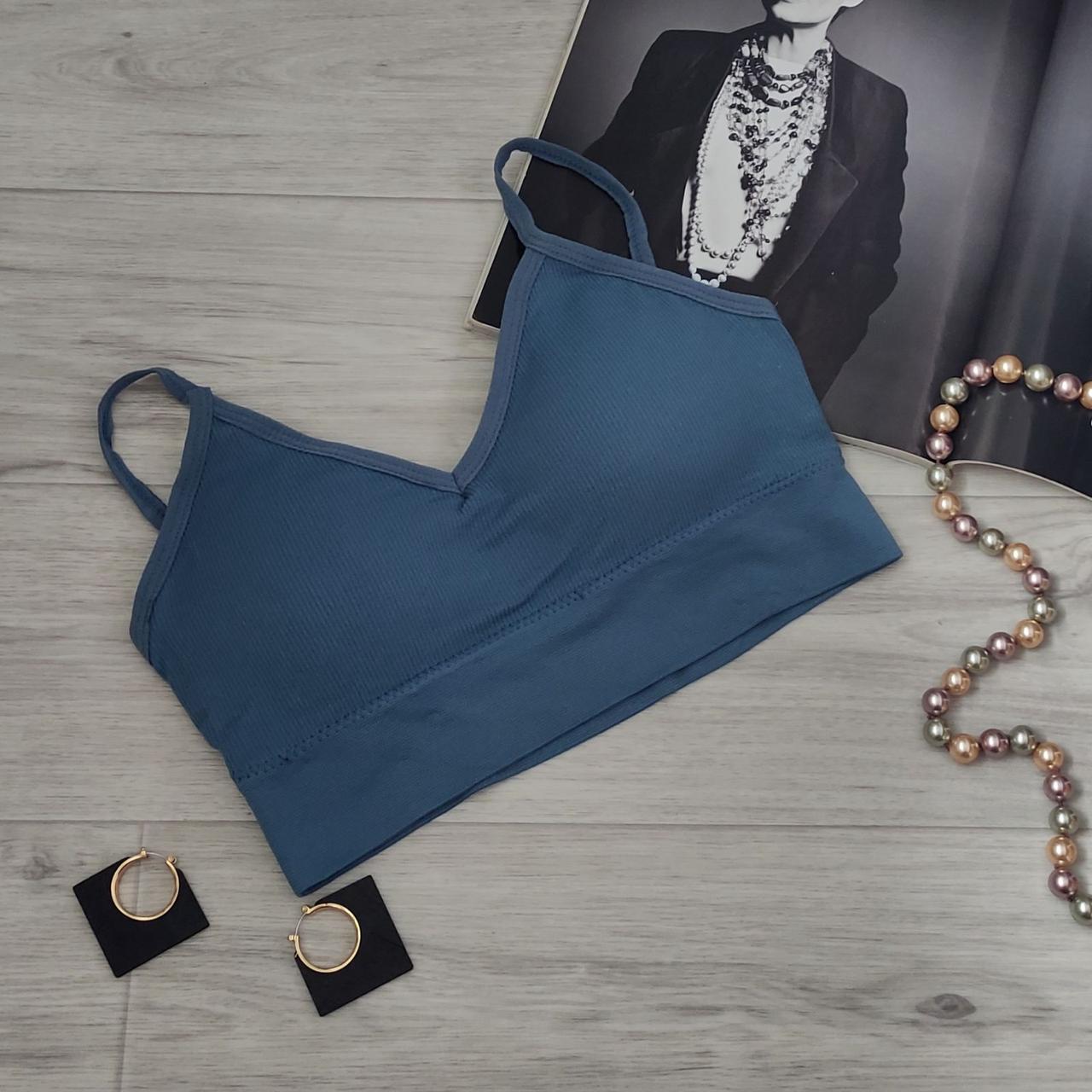 Комплект нижньої білизни в рубчик S/M Синій (1710516606) - фото 2 Комплект нижньої білизни в рубчик S/M Синій (1710516606) - фото 2