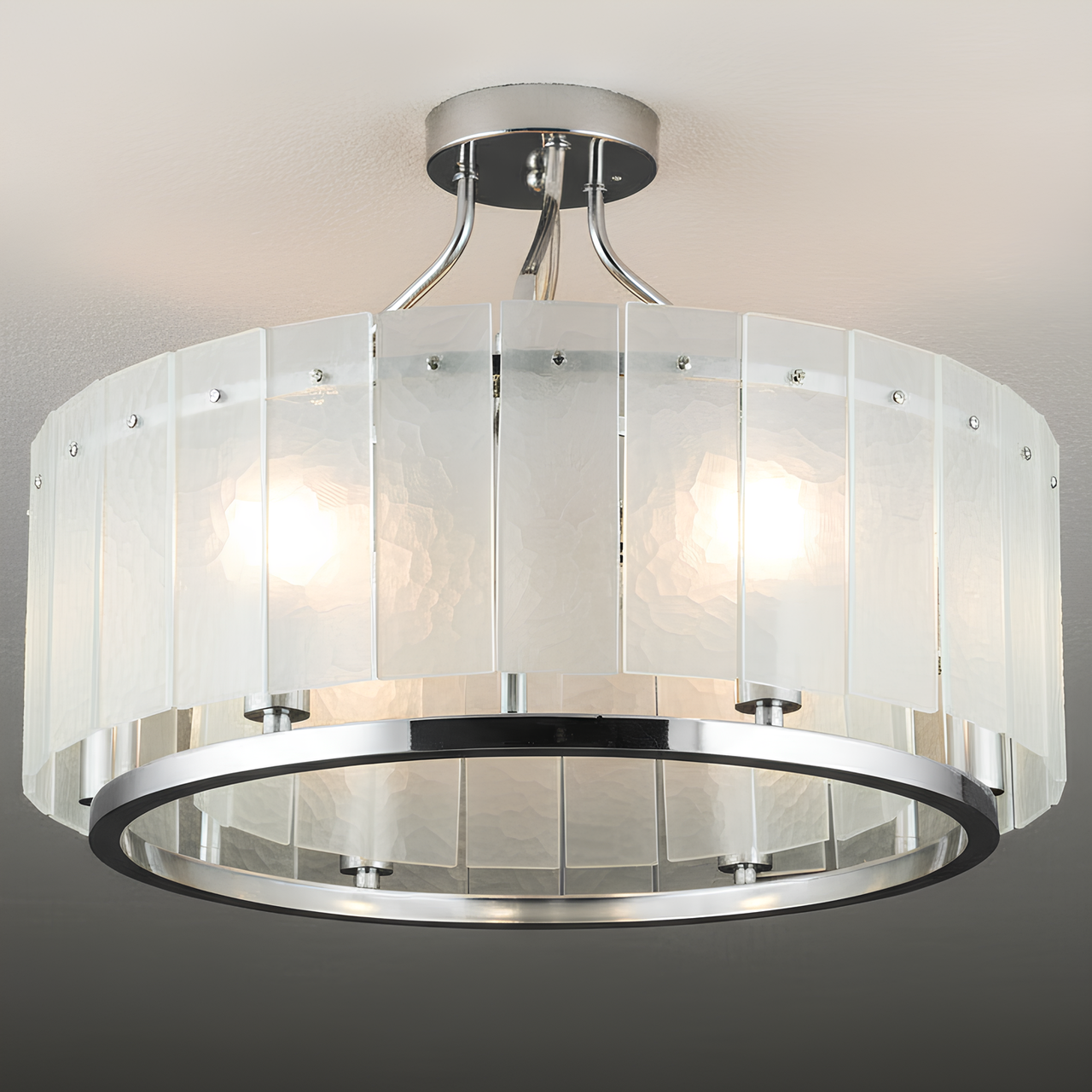 Люстра Sirius с круглым металлическим каркасом под шесть ламп Е14 Хром (B S2466/6 CH)