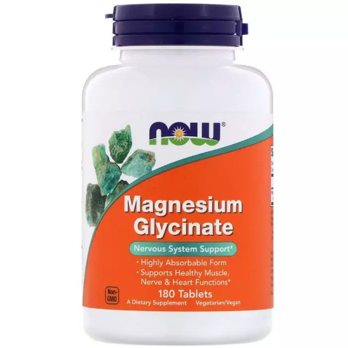 Гліцинат магнію Now Foods Magnesium Glycinate 180 таблеток (NF1289)
