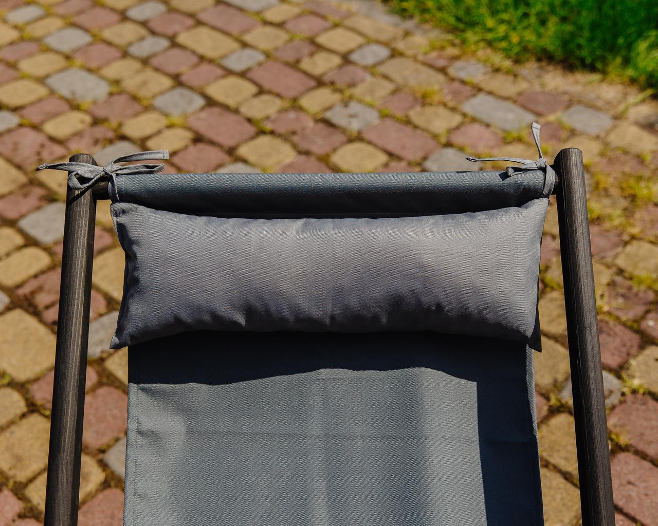 Шезлонг тканевый XRmaster с подушкой Серый с черным (0001717) - фото 4