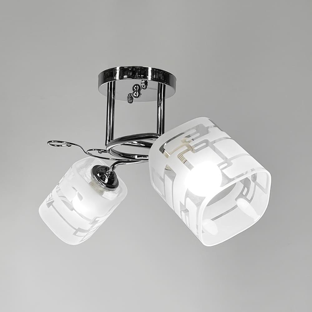 Люстра на 2 плафона 50 см Серебряный (2286/2B CH) - фото 3