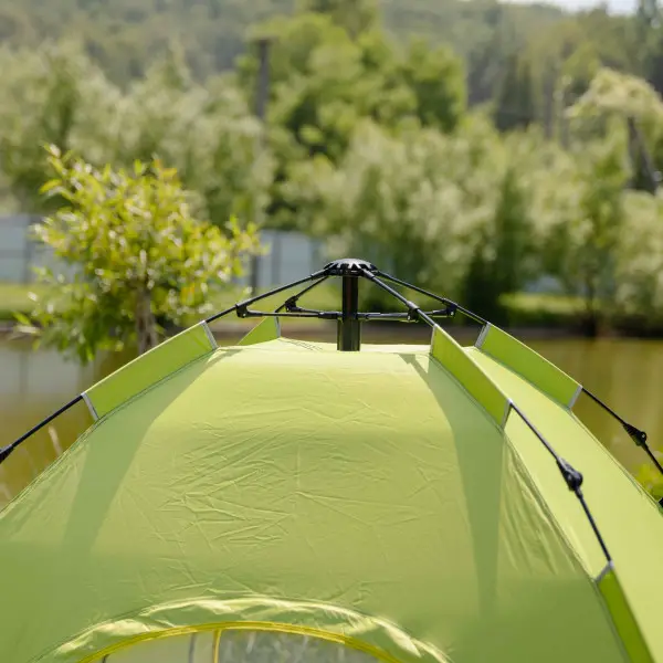 Палатка туристическая двухместная с автоматическим каркасом для походов и кемпинга 200х200х140 см Зеленая (147-107- LU-019M) - фото 8