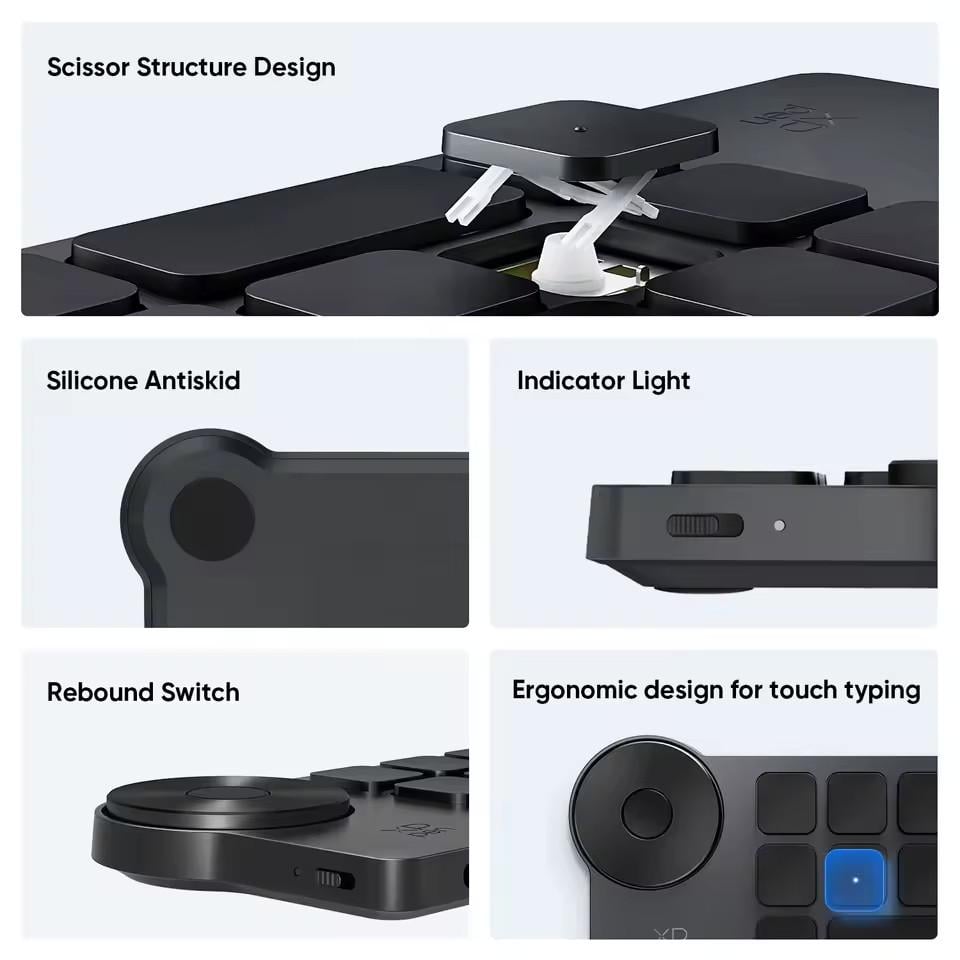 Клавіатура для графічного планшета XP-Pen ACK05 Bluetooth+USB - фото 7 Клавіатура для графічного планшета XP-Pen ACK05 Bluetooth+USB - фото 7