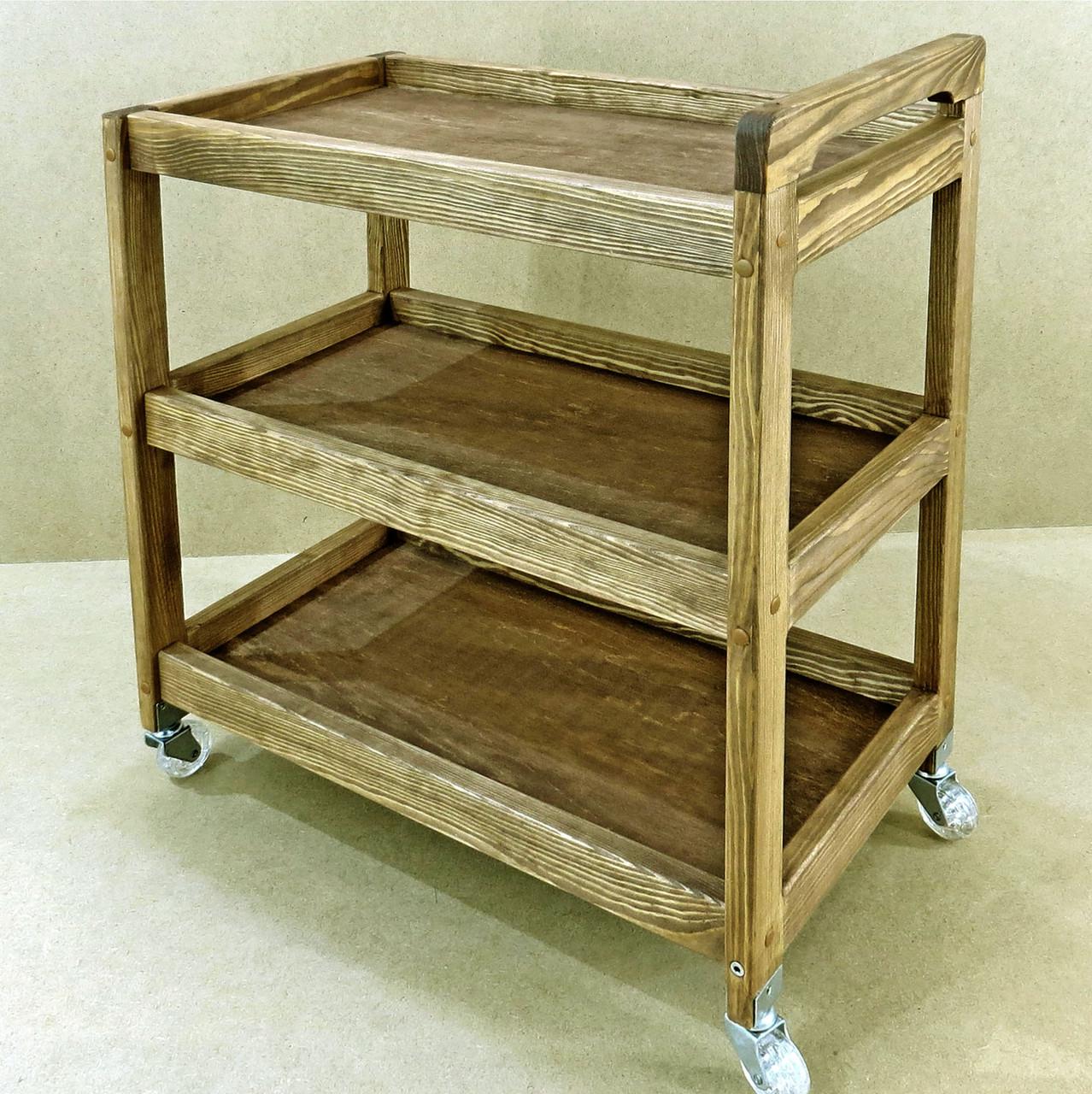 Этажерка для ванной из дерева на колесиках Дилимшер Мускат (АБТ-008007)