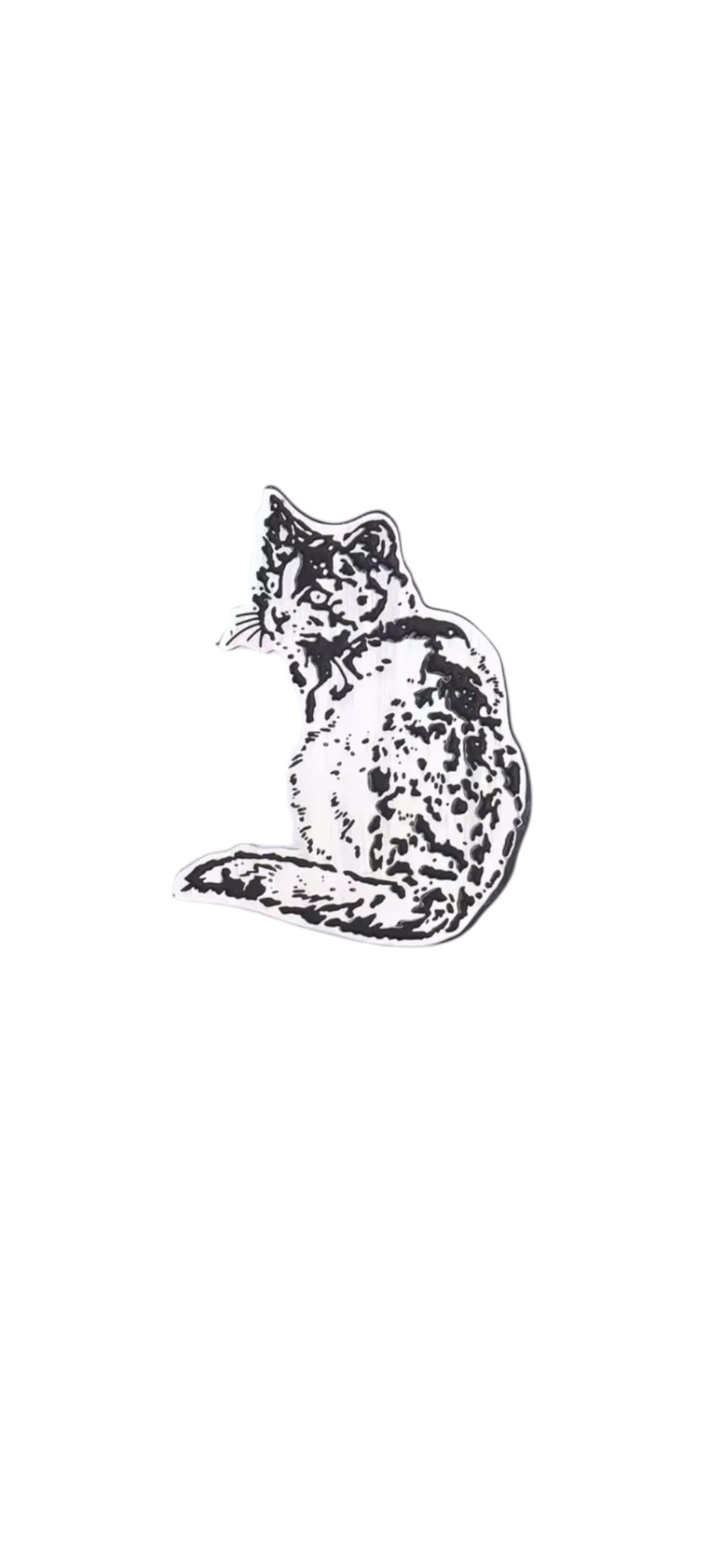Брошь Кот Серебряный (494693310)